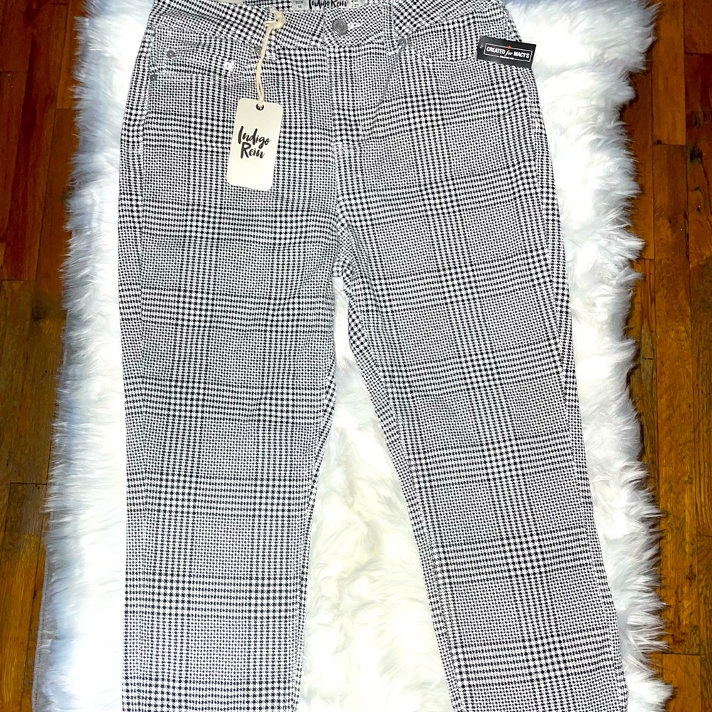Indigo Rein Houndstooth Ankle Jeans- Macy's